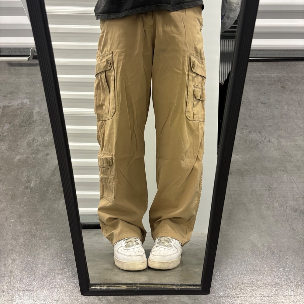 Vintage Y2K/2000s Regatta Sport Kansas-70 Men Tan Khaki Wide Leg Cargo Pants